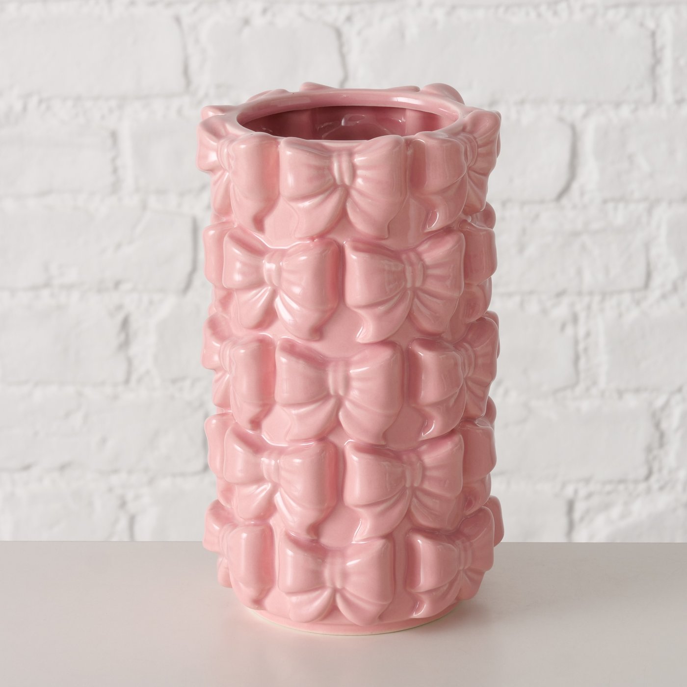 Vase Lazo Schleifen Rosa – Keramikvase von Boltze