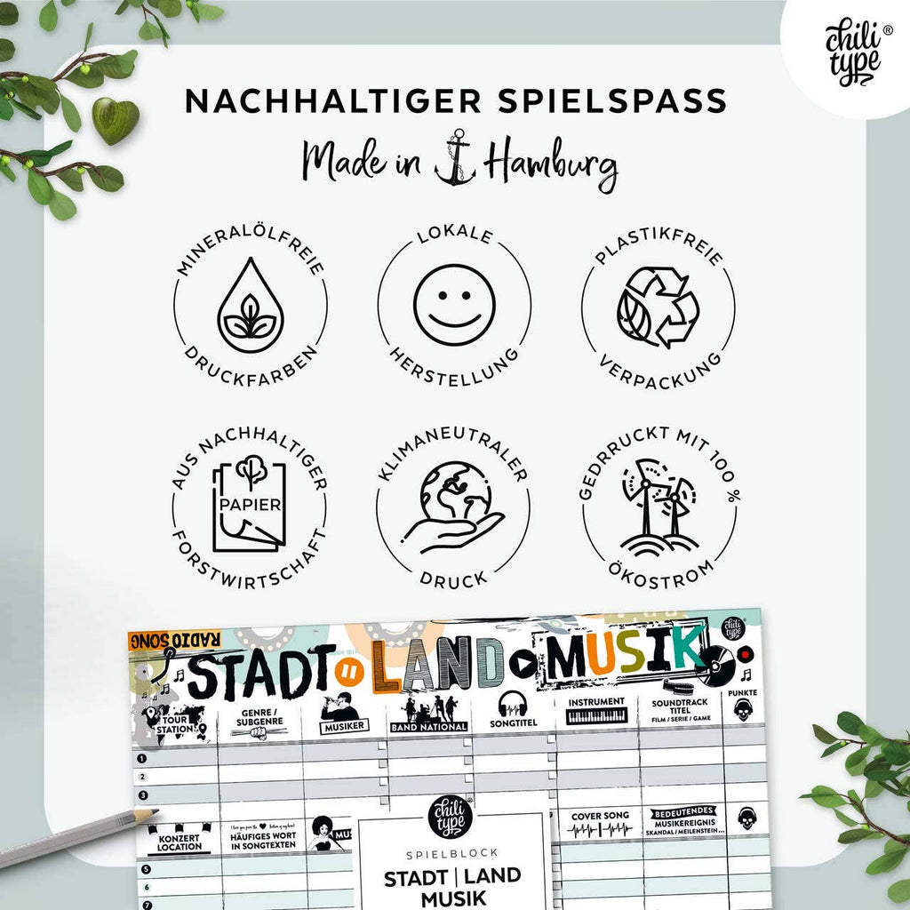 Stadt-Land-Musik - Spielblock DIN A4