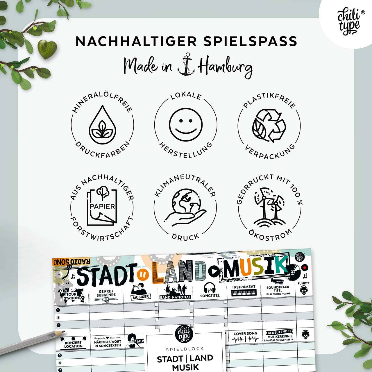Stadt-Land-Musik - Spielblock DIN A4