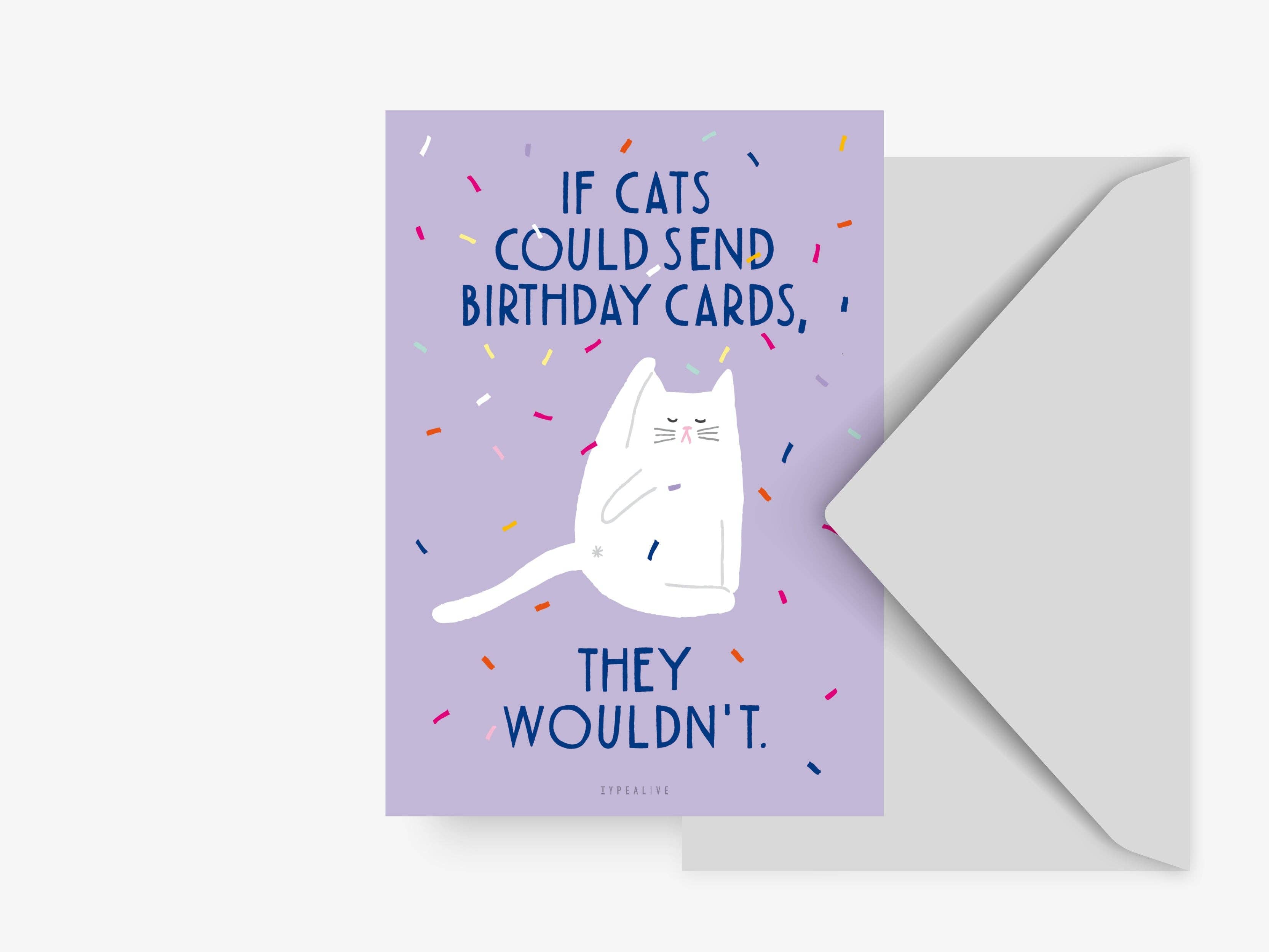 Postkarte „Birthday Cat No. 1“ DIN A6 – Handillustriert in Münster für Katzenliebhaber