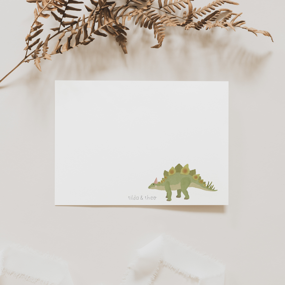 Postkarte Dino - Geburtstag Dinosaurier Stegosaurus