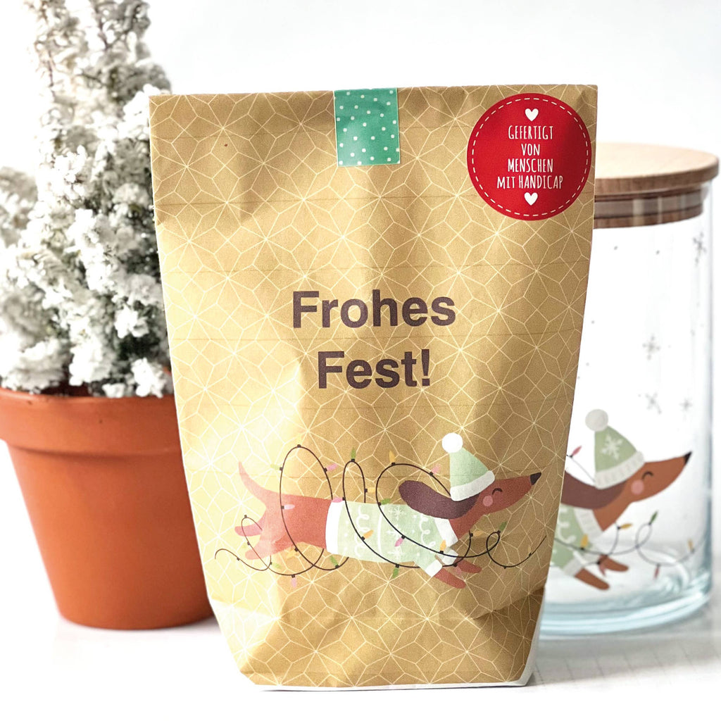Frohes Fest Dackel – Wundertüte mit Herz & Hundeblick