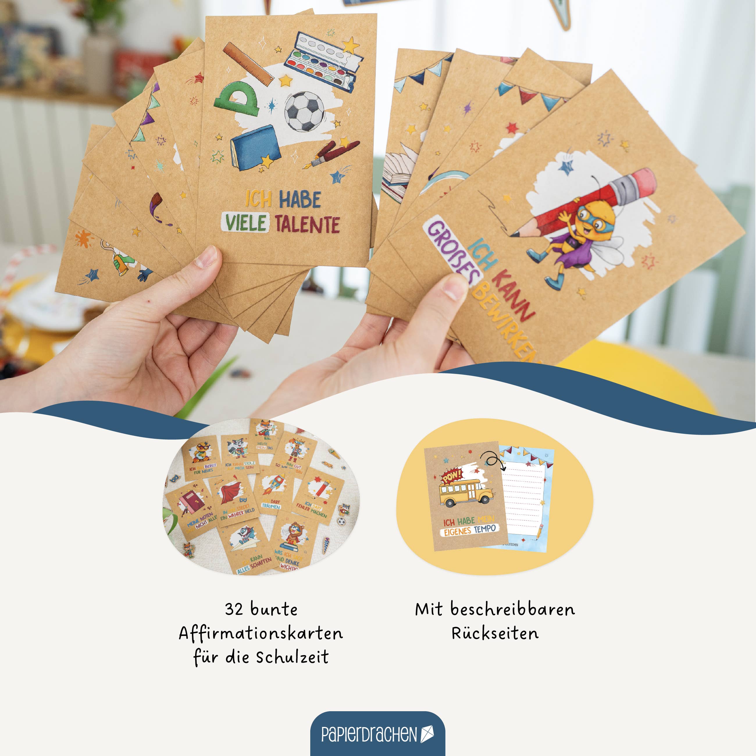 Affirmationskarten Schule Superhelden Tiere - Set 5