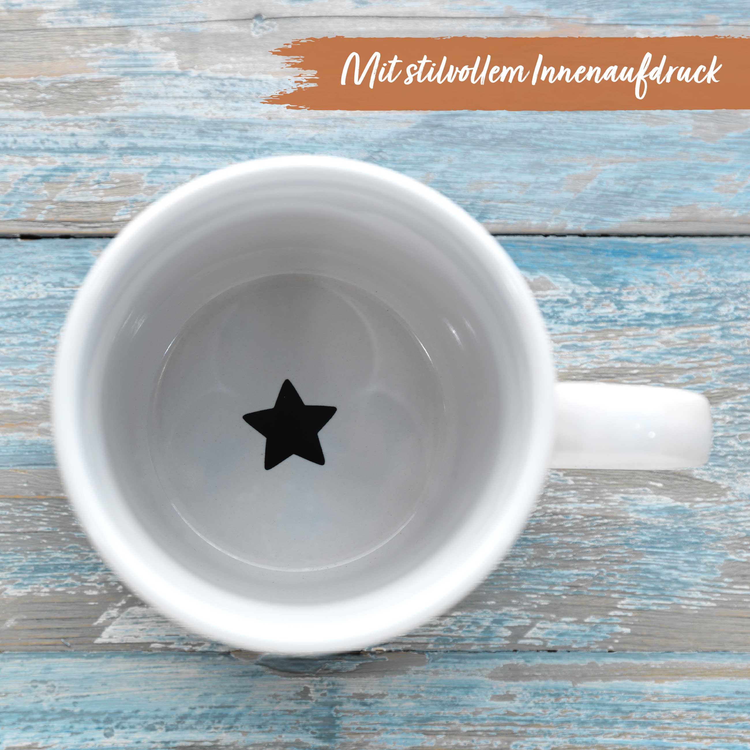 Tasse weiß mit schwarzem Motiv - Papa du bist wunderbar