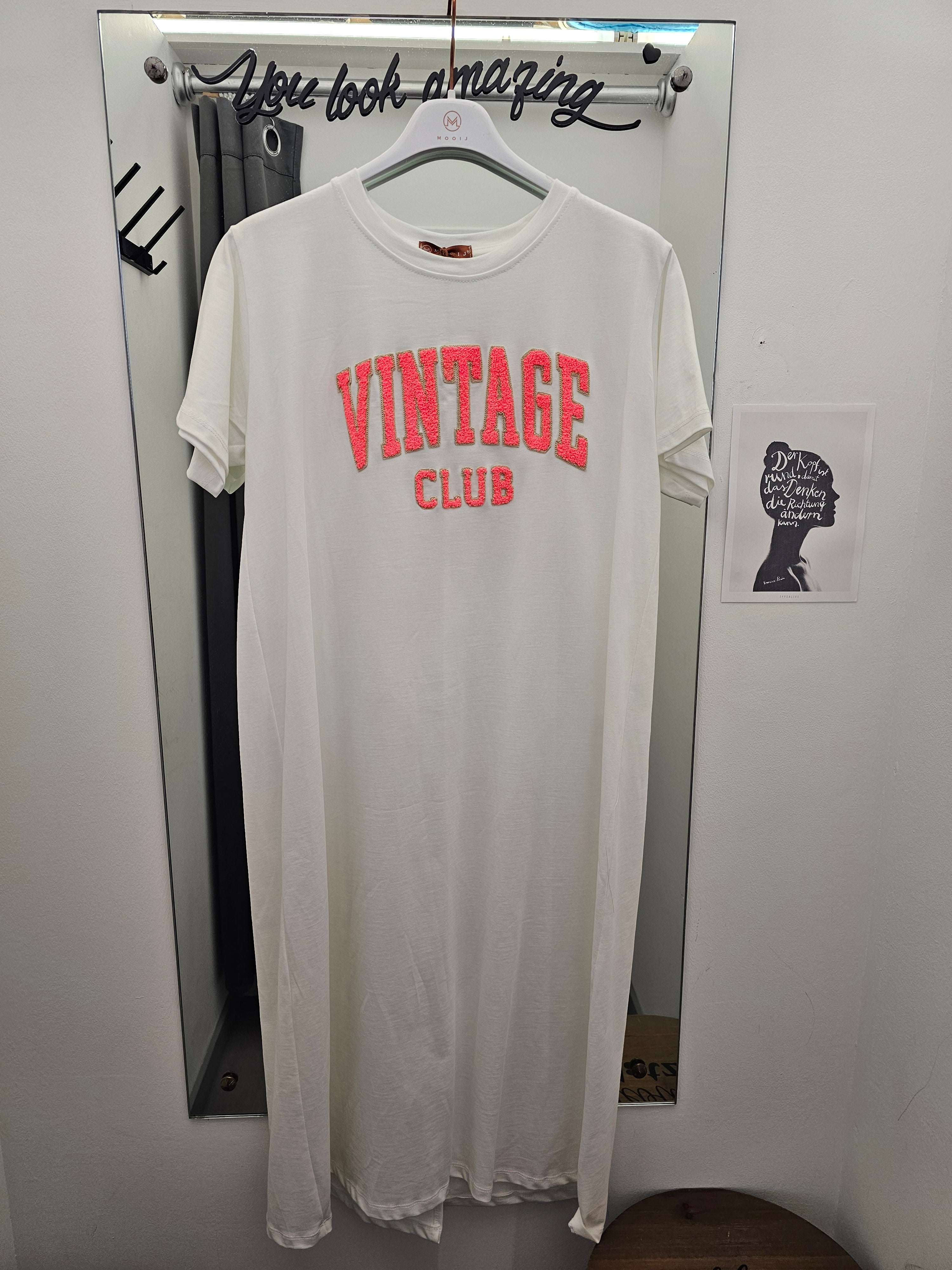 T-Shirt Kleid mit Schrift "Vintage Club"