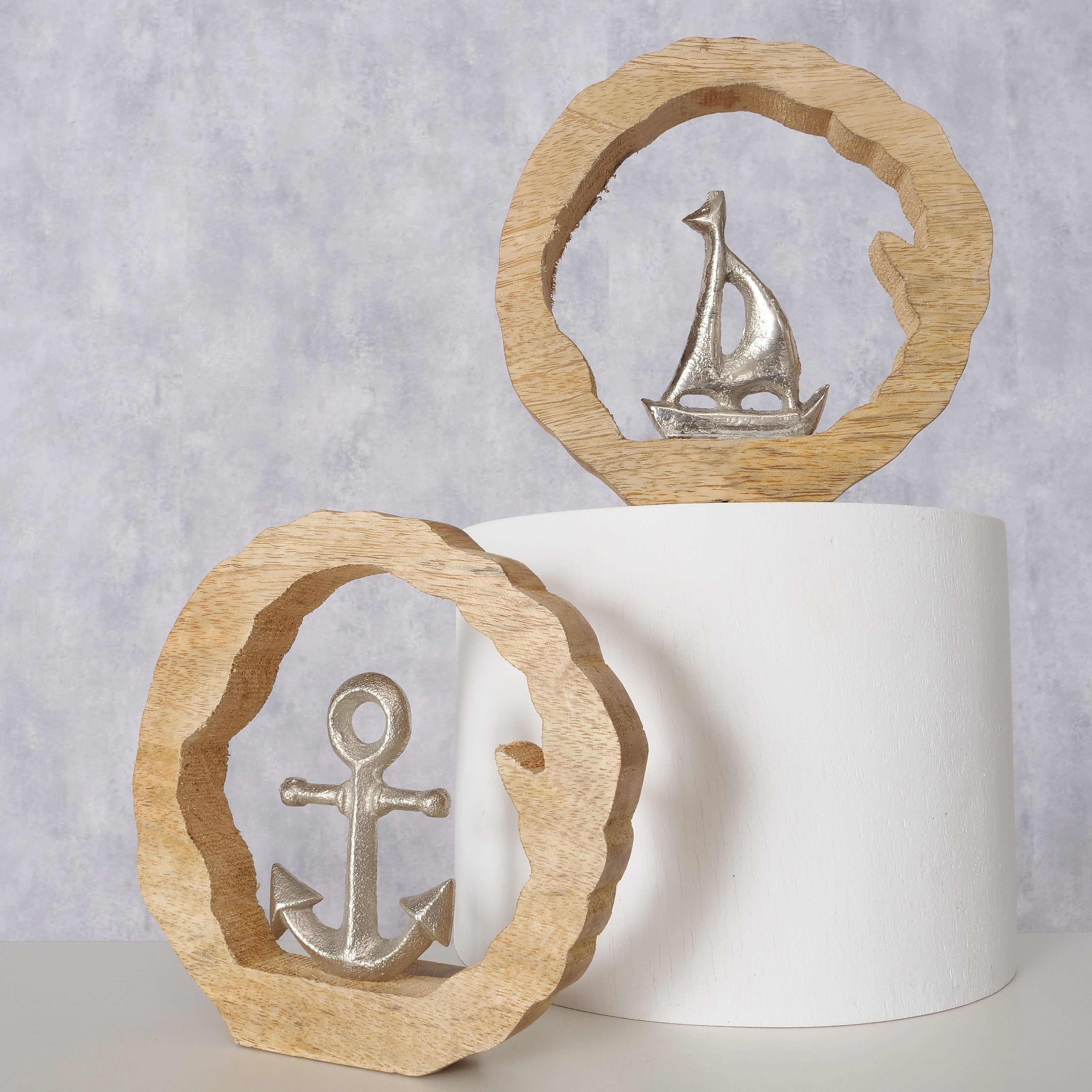 Dekoaufsteller Maritime 2 Stück versch. Motiv Anker und Schiff