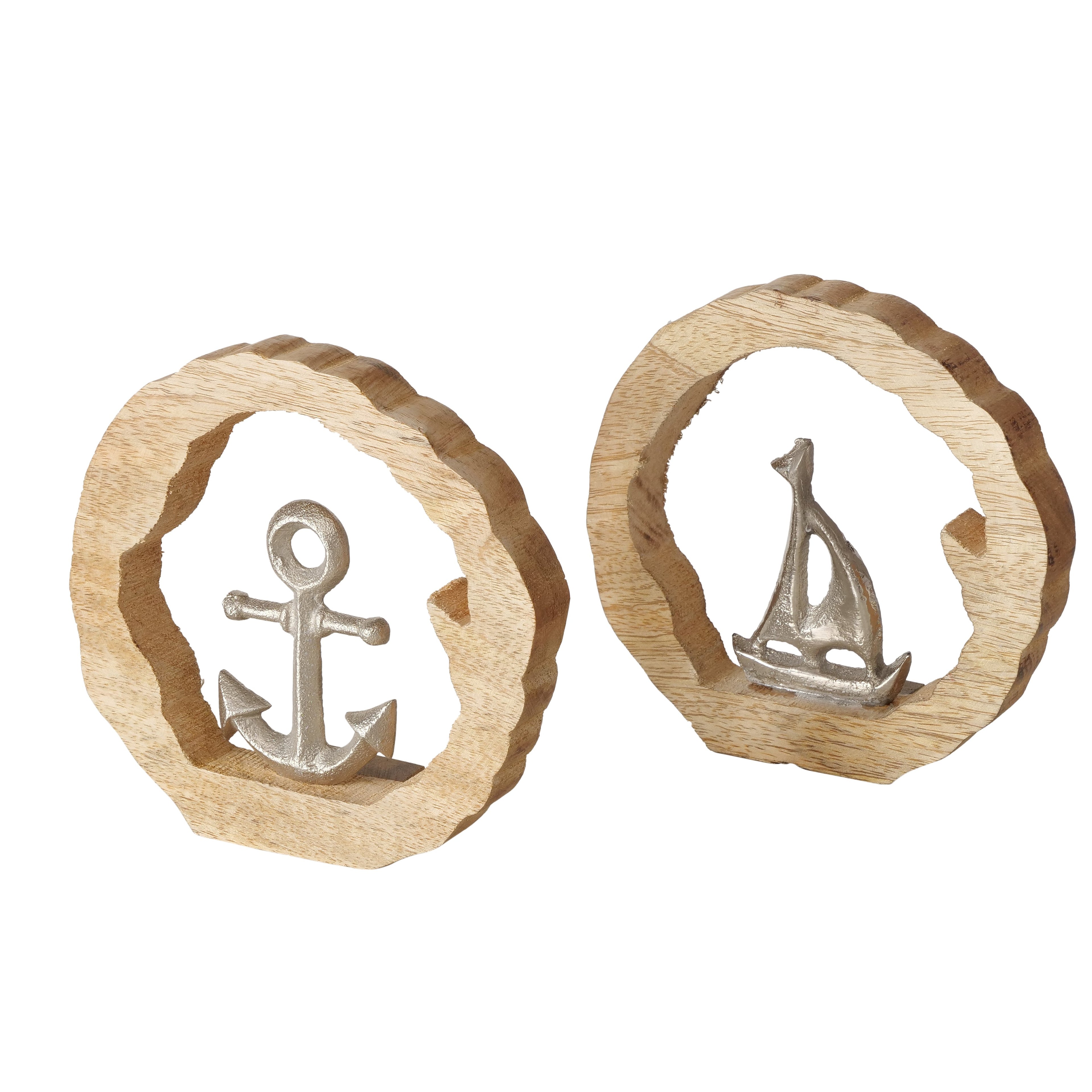 Dekoaufsteller Maritime 2 Stück versch. Motiv Anker und Schiff