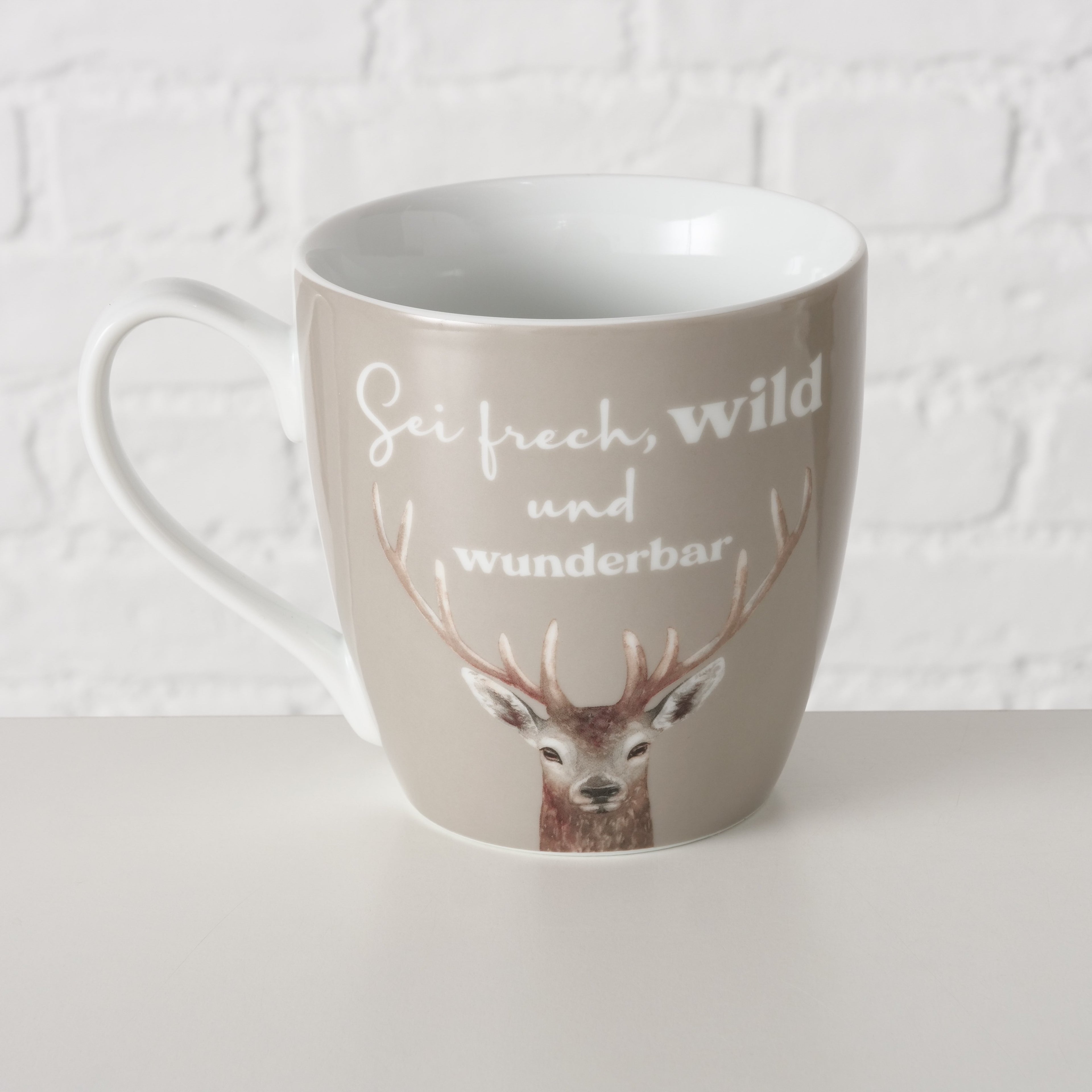 Tassen 2er Set versch. Motiv Hirsch