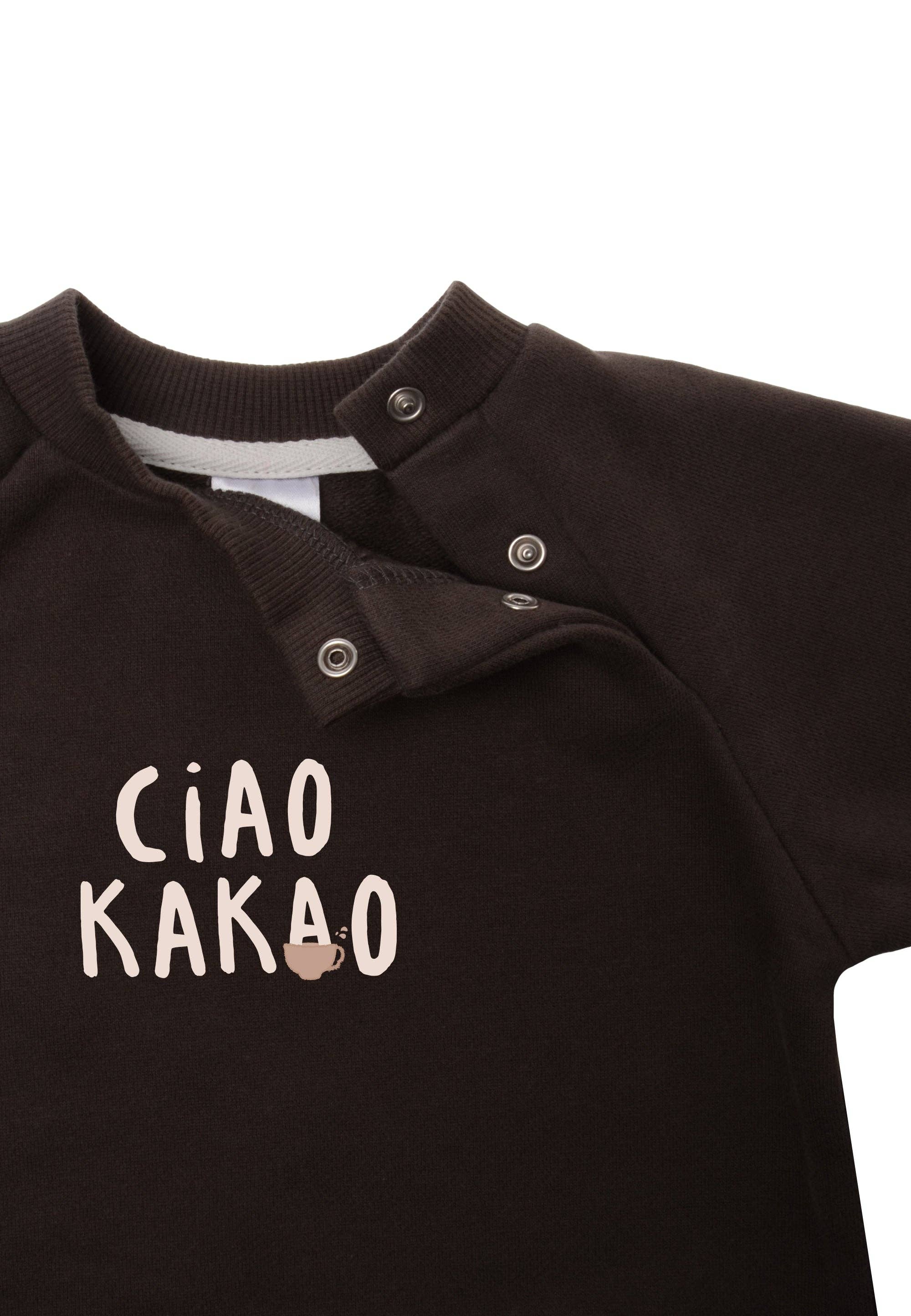 Sweatshirt in braun mit Print "Ciao Kakao"
