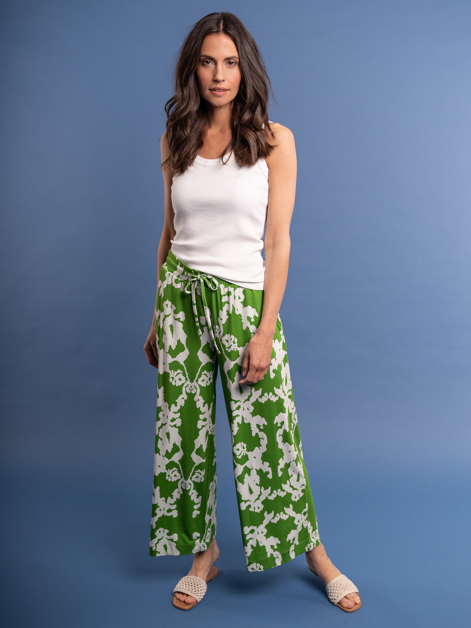 Jersey Hose in 7/8 Laenge mit Taschen Springgreen
