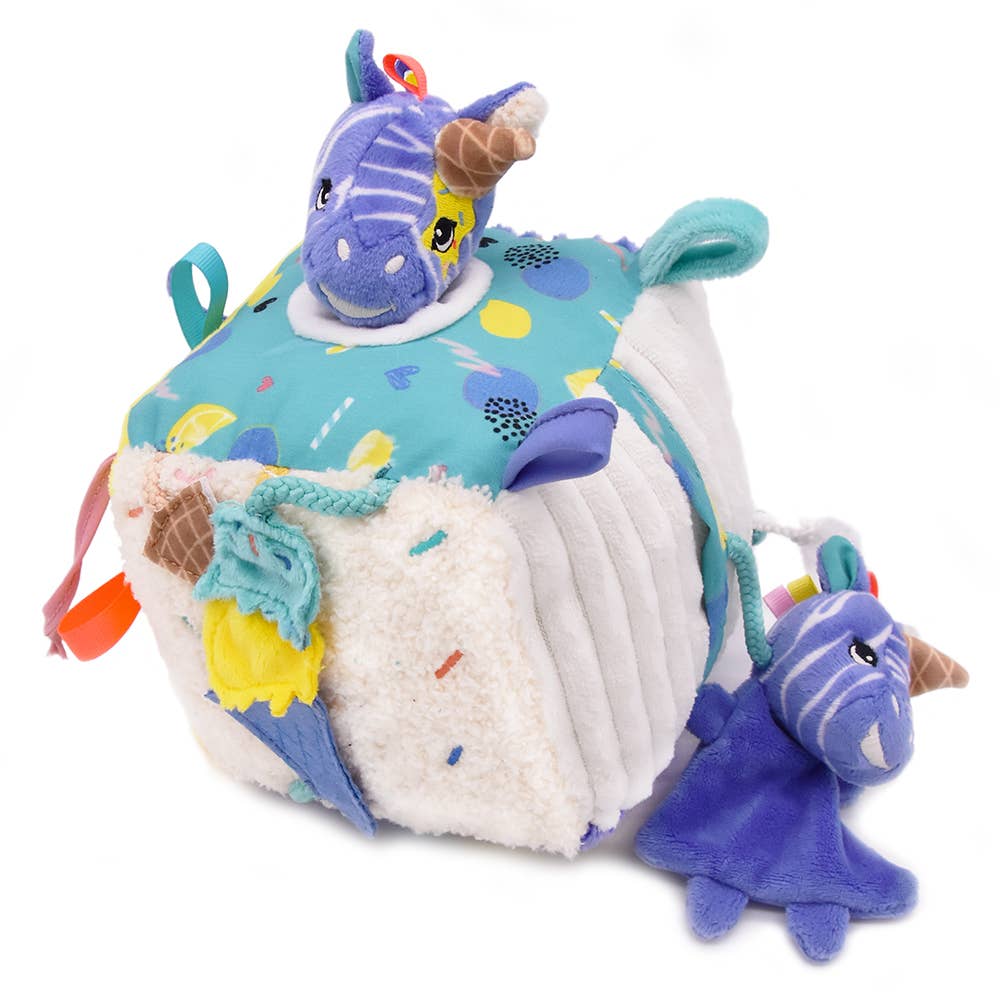 LES DEGLINGOS BABY AKTIVITÄTSWÜRFEL KIPROKOS DAS ZEBRA - 12 CM