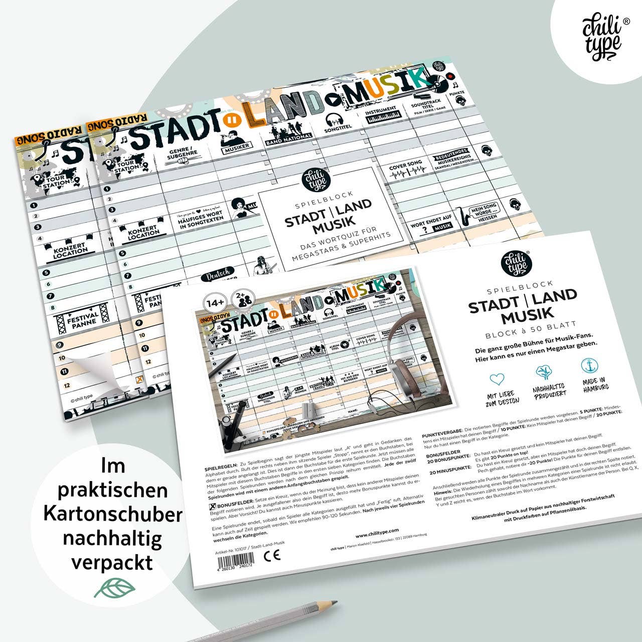 Stadt-Land-Musik - Spielblock DIN A4