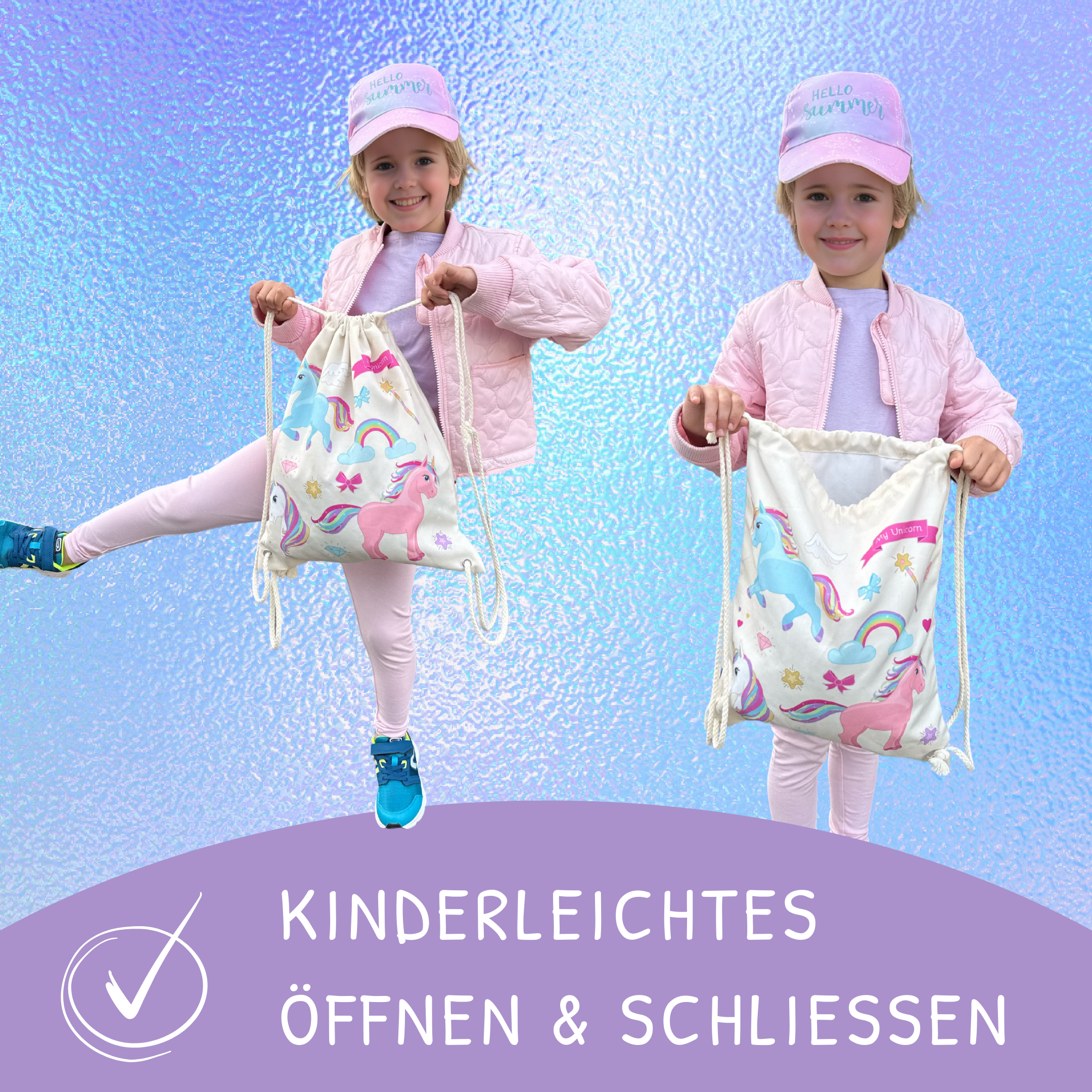 Kinder Turnbeutel Einhorn – Magischer Sportbeutel 40x32 cm von HECKBO