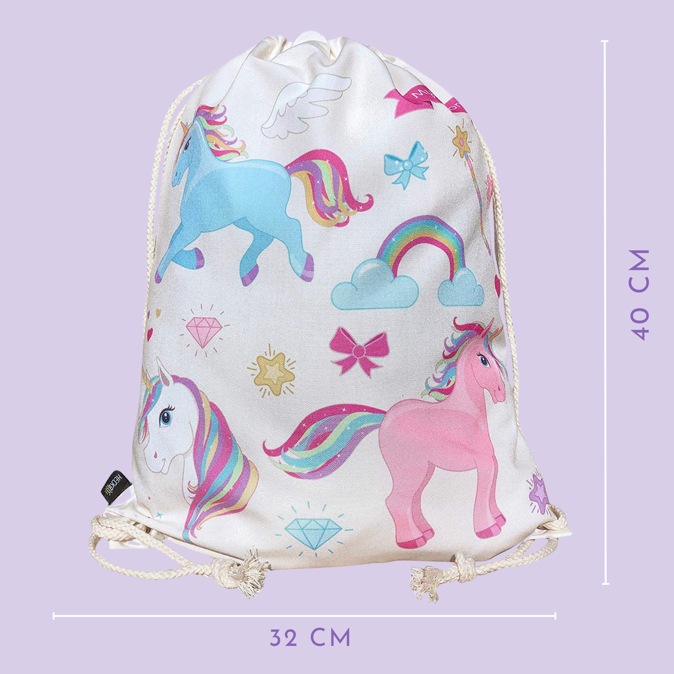 Kinder Turnbeutel Einhorn – Magischer Sportbeutel 40x32 cm von HECKBO