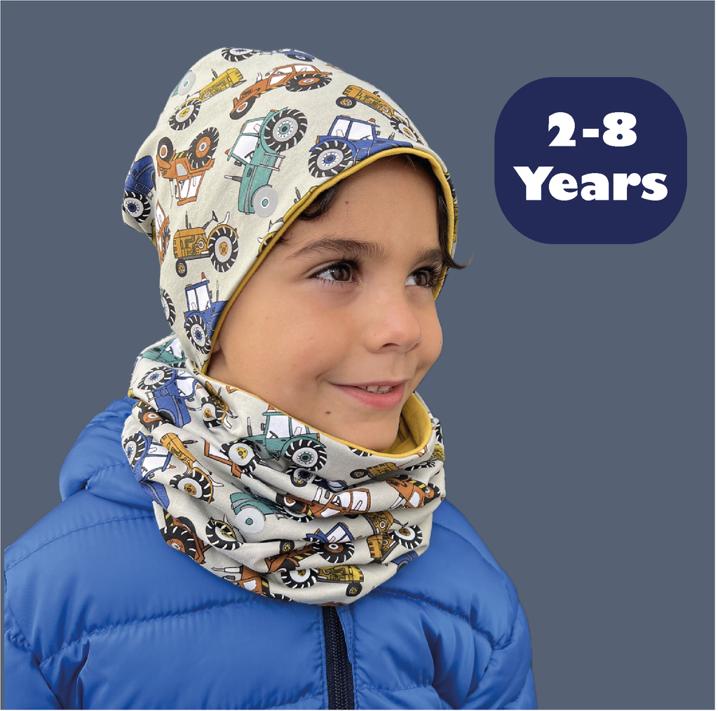 360° Reflektor Beanie & Loop – Traktor - Jersey innen