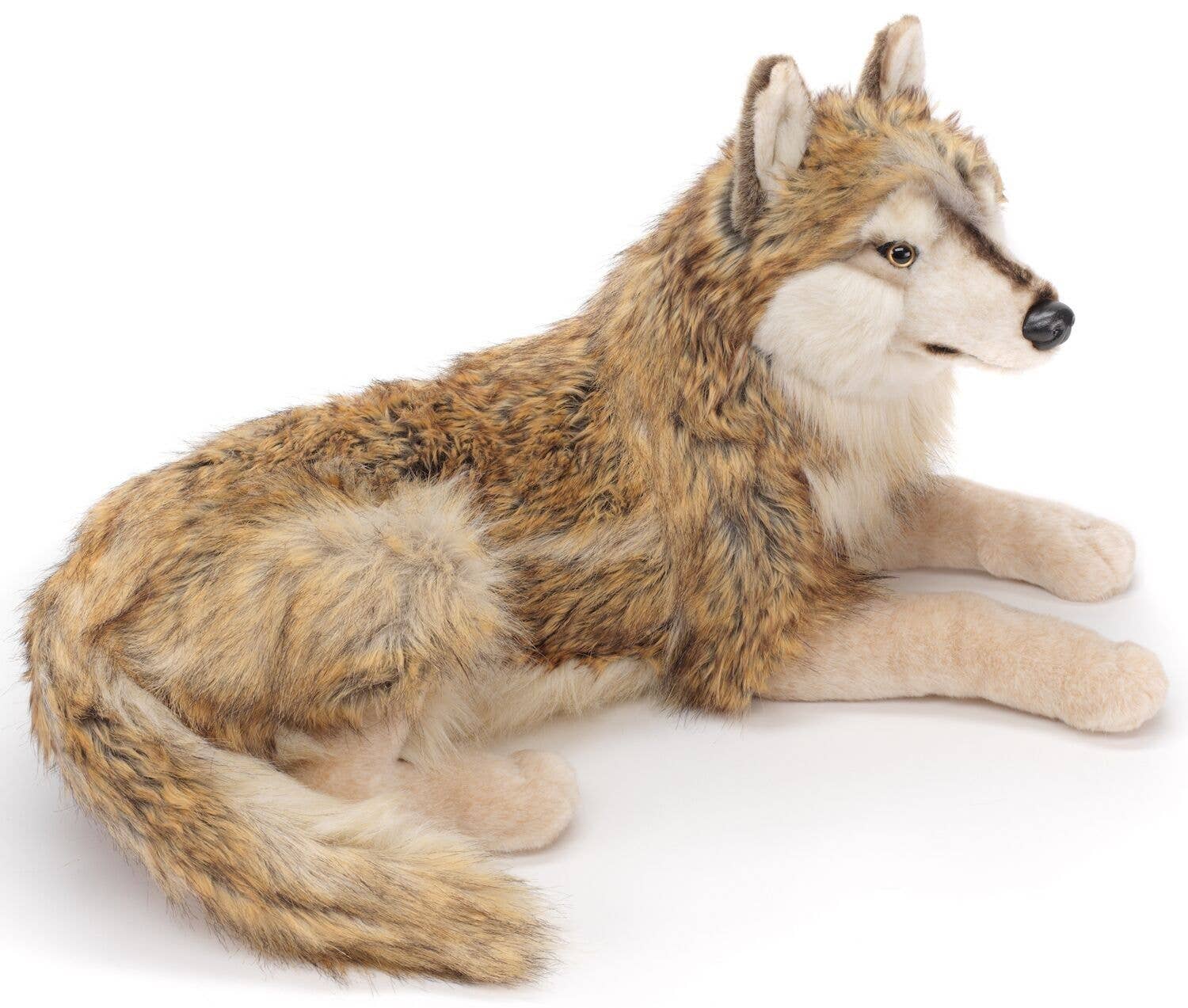 Wolf, liegend - 100 cm (Länge) - Kuschel-/Plüschtier