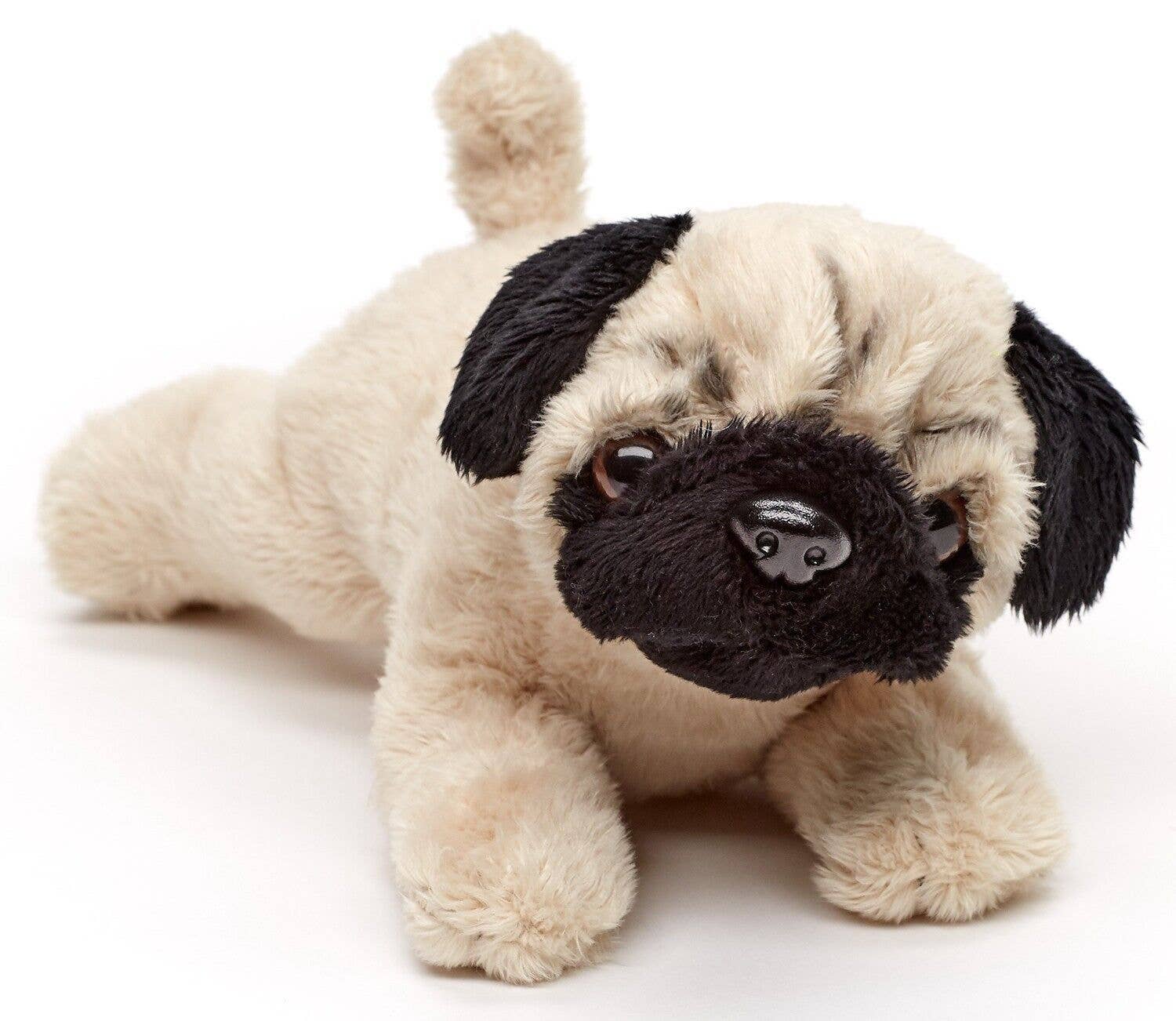 Mops Plushie (ohne Leine) - 21cm (Länge)-Kuschel-/Plüschtier
