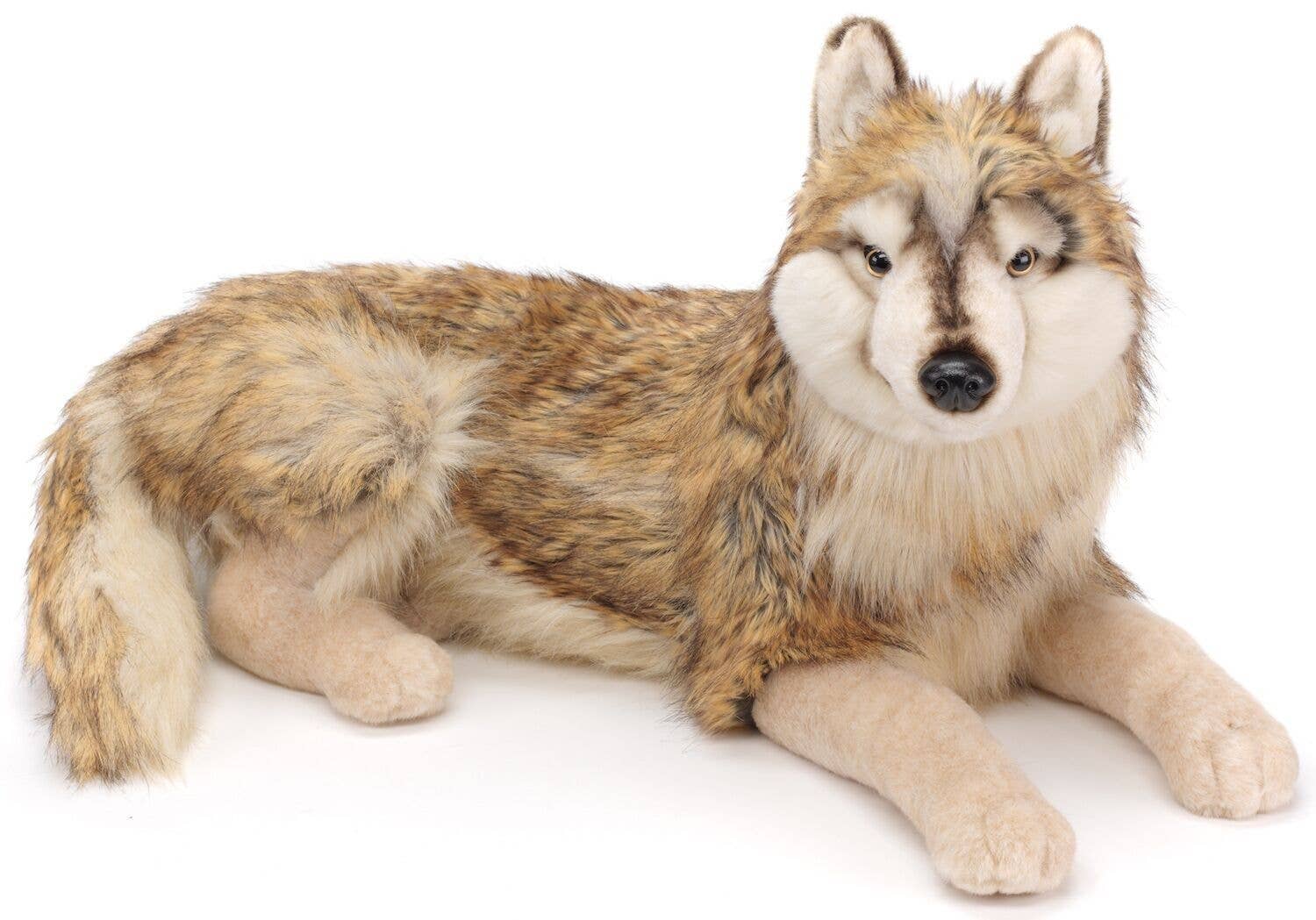 Wolf, liegend - 100 cm (Länge) - Kuschel-/Plüschtier