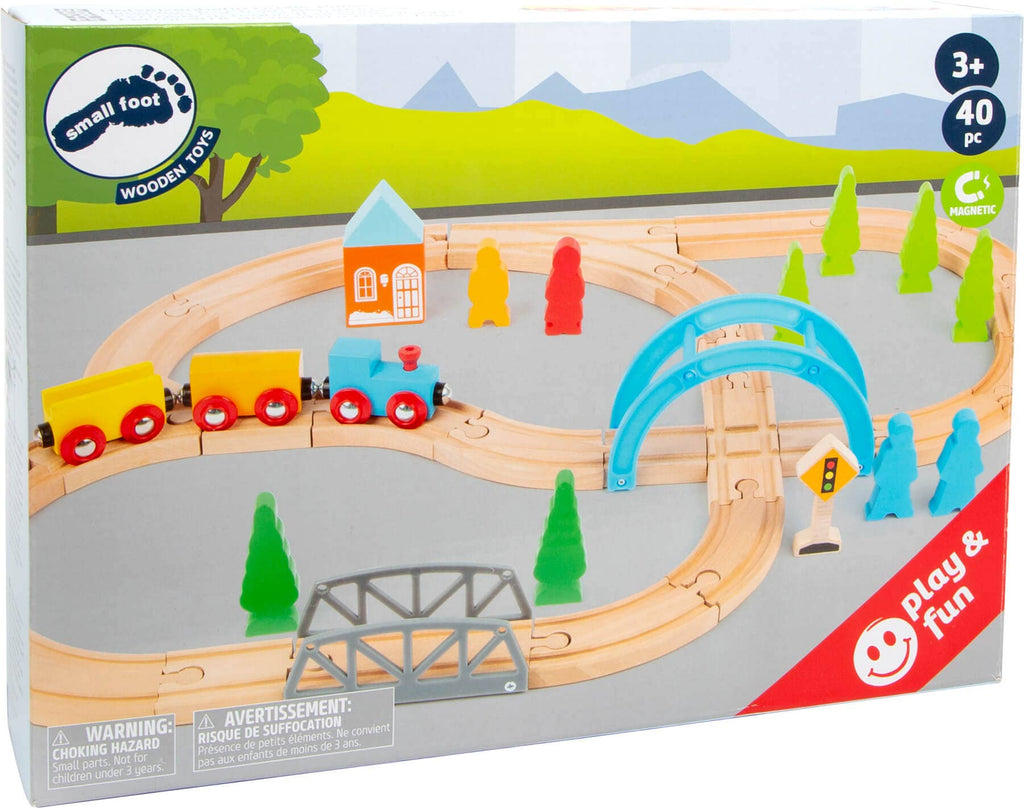 Holzeisenbahn Große Reise – Umfangreiches Eisenbahn-Set aus Holz für Kinder