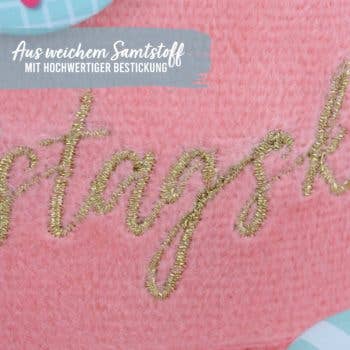 Papierdrachen Geburtstagskrone Samt mit Zahlen - Rosa