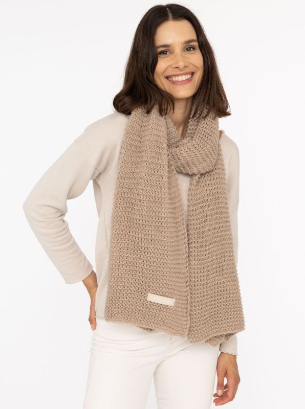 Grobstrick Schal "Uni & Patch"