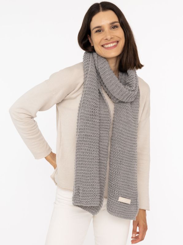 Grobstrick Schal "Uni & Patch"