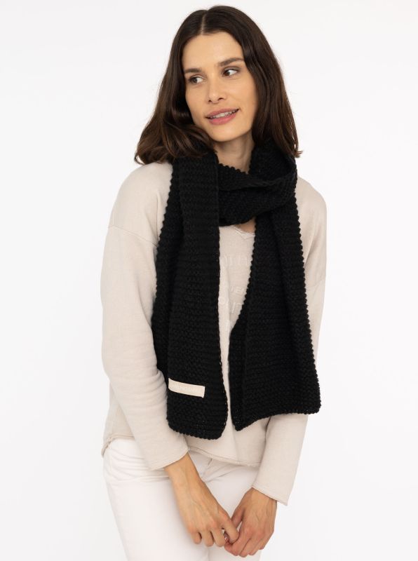 Grobstrick Schal "Uni & Patch"