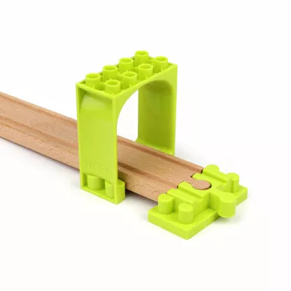 Noppi Eisenbahn - 16 Bauteile für Brücken. Kompatibel zu Holzeisenbahn und großen Klemmbausteinen