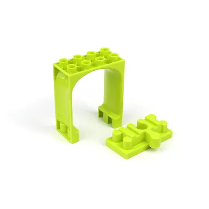 Noppi Eisenbahn - 16 Bauteile für Brücken. Kompatibel zu Holzeisenbahn und großen Klemmbausteinen