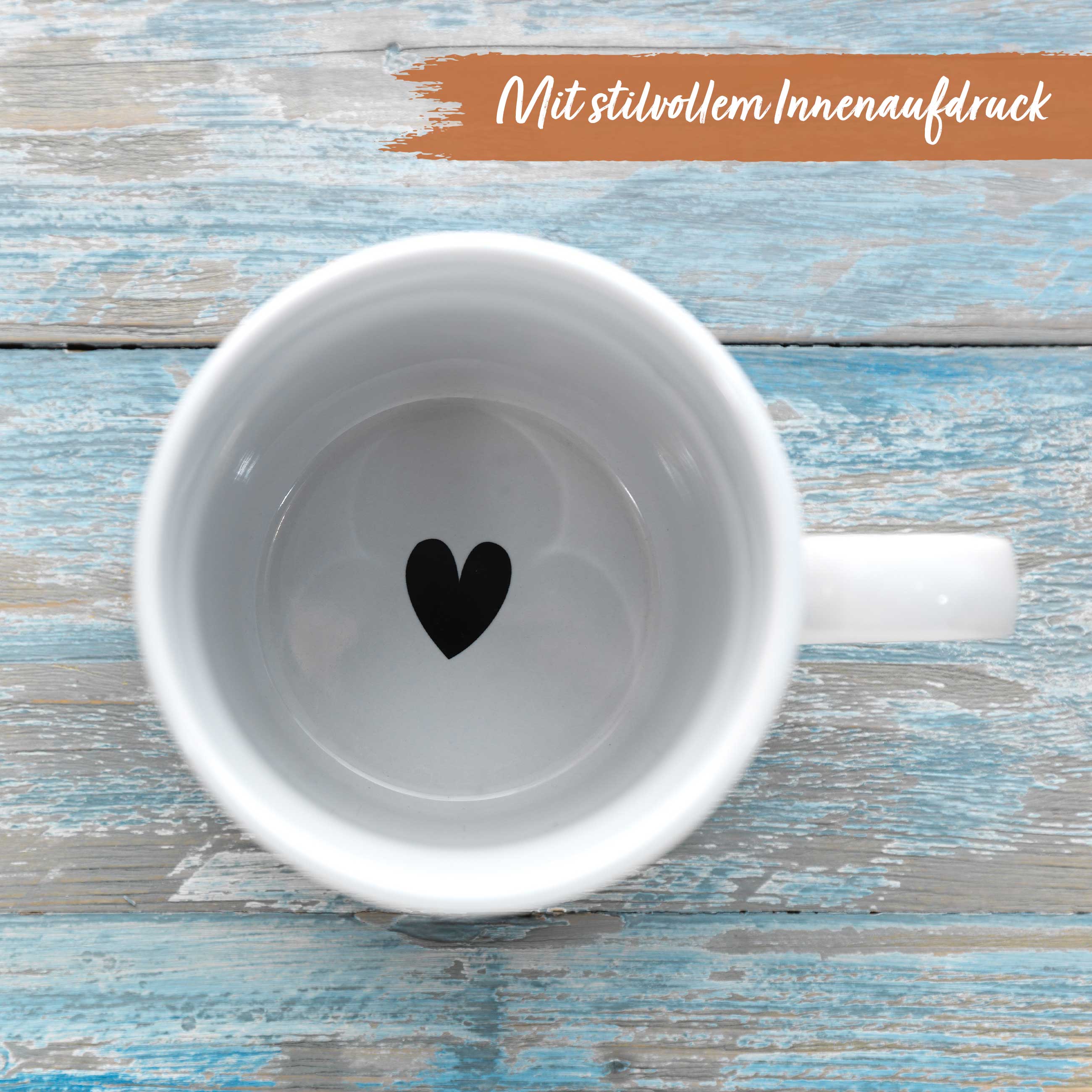 Tasse weiß mit schwarzem Motiv - Mama du bist wunderbar