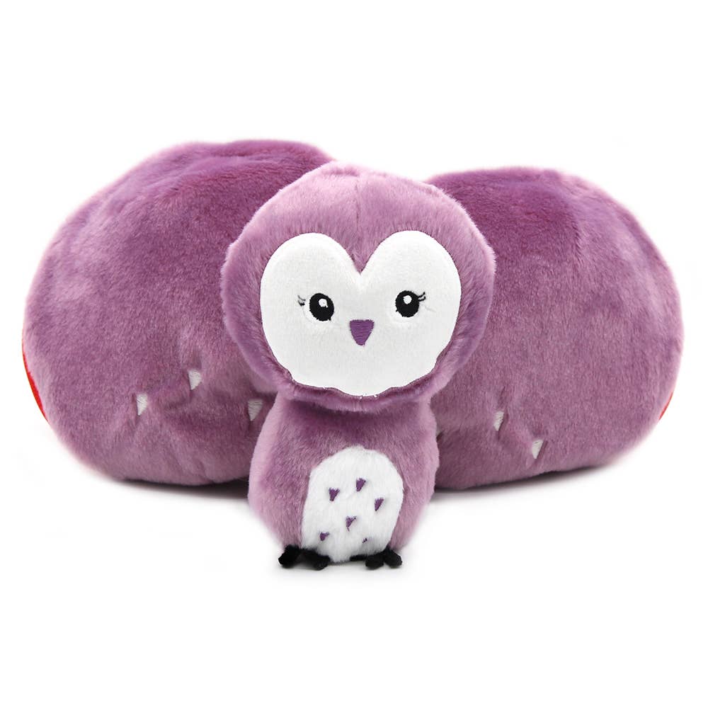 FLIPETZ - Kuschel-Eule Violet / Erdbeere