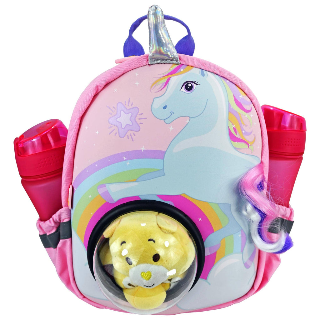 Kinder Rucksack Einhorn mit Sichtfenster – Magischer Schulrucksack 30x23x15 cm von HECKBO