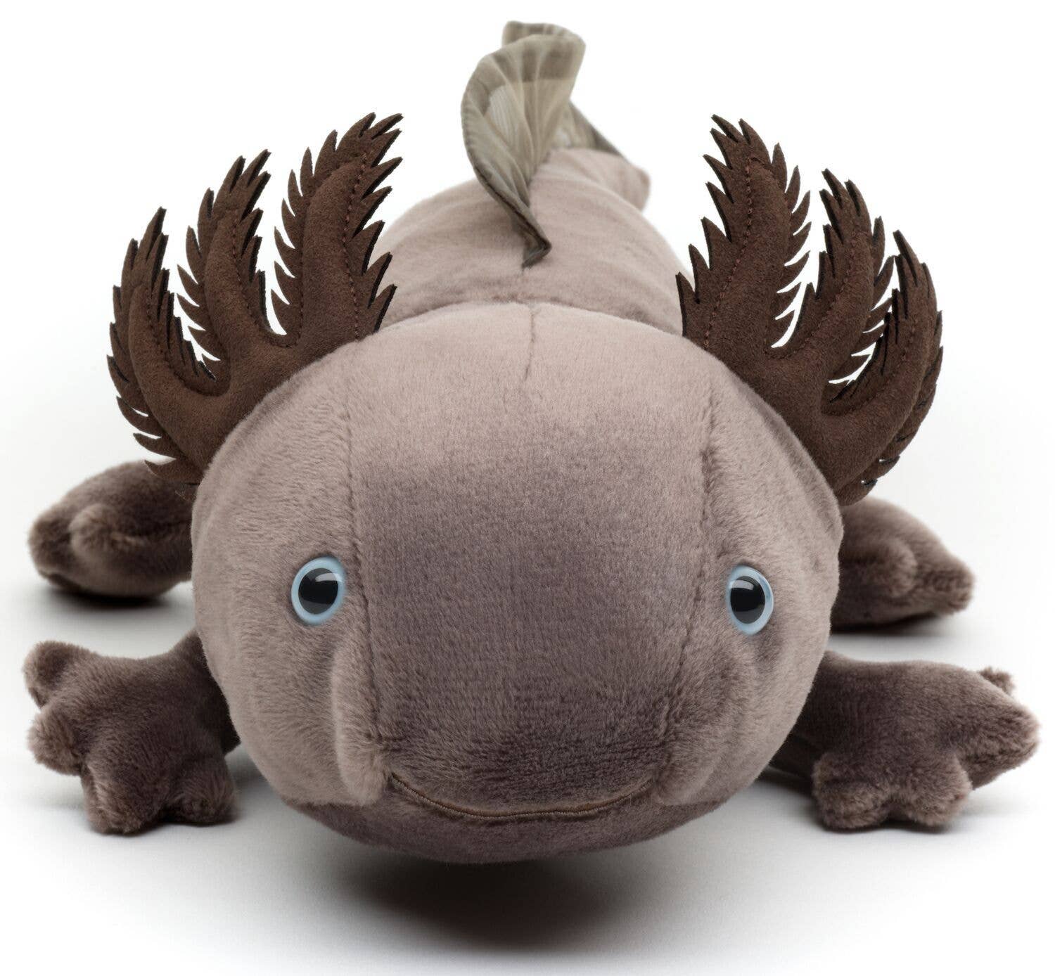 Uni-Toys Axolotl Kuscheltier Braun-Grau – 32 cm, weiches Plüschtier