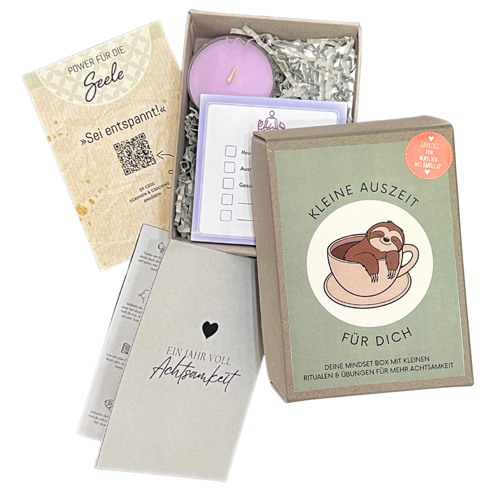 Mindset Box Kleine Auszeit Faultier - Achtsamkeitsbox als Geschenk