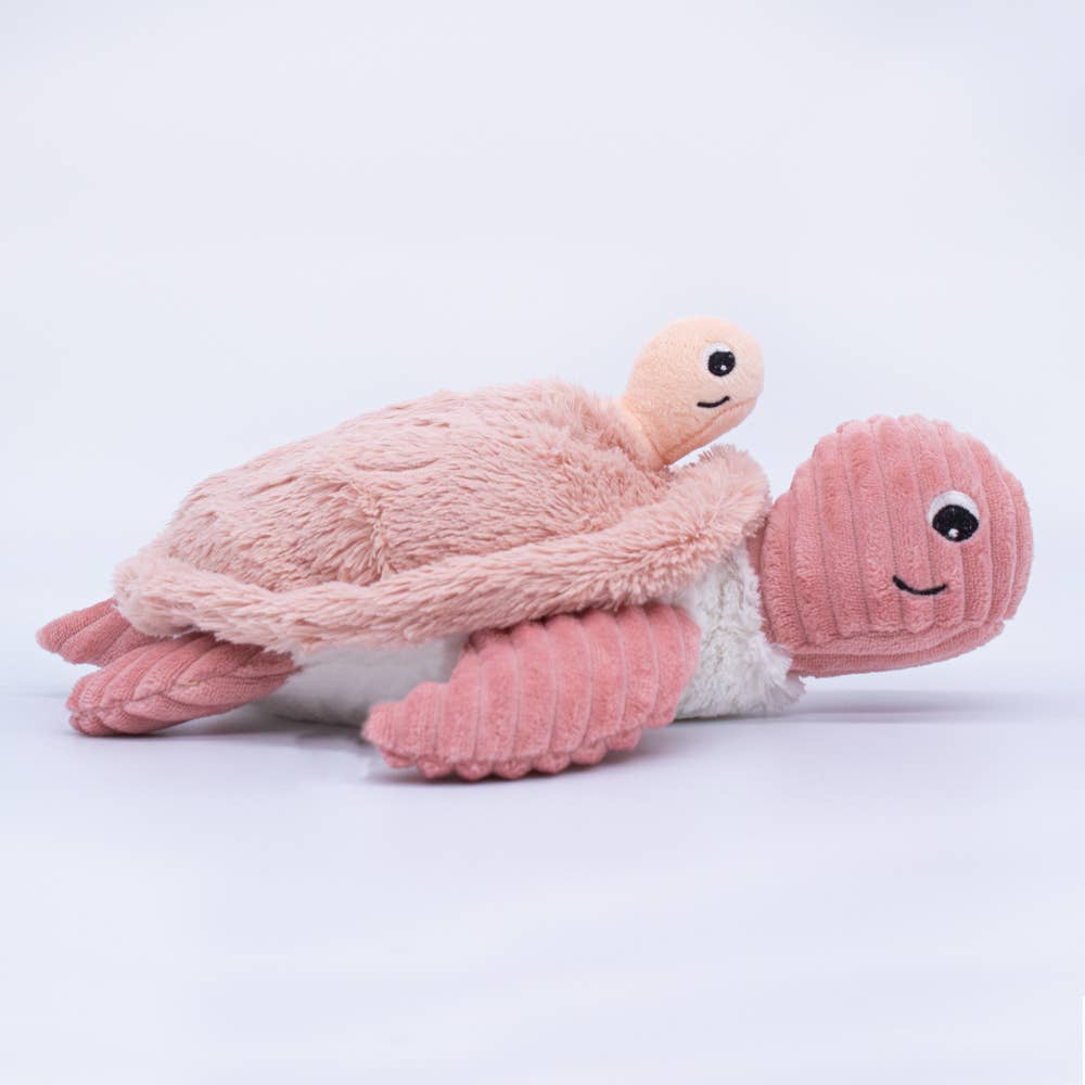 Les Ptipotos Mum & Baby Schildkröte Plüsch Rosa 30 cm – Nachhaltiges Kuscheltier-Duo