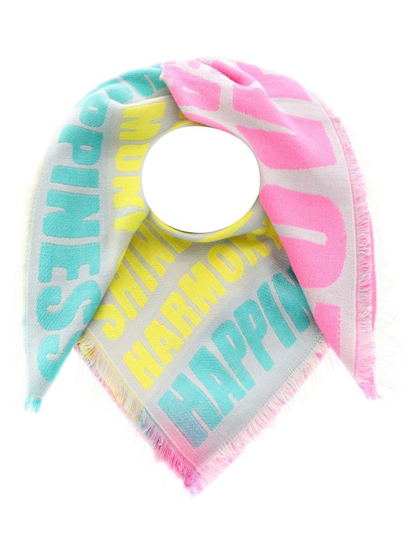 Vierecktuch BW/Wolle "Hope Joy Peace" von Zwillingsherz