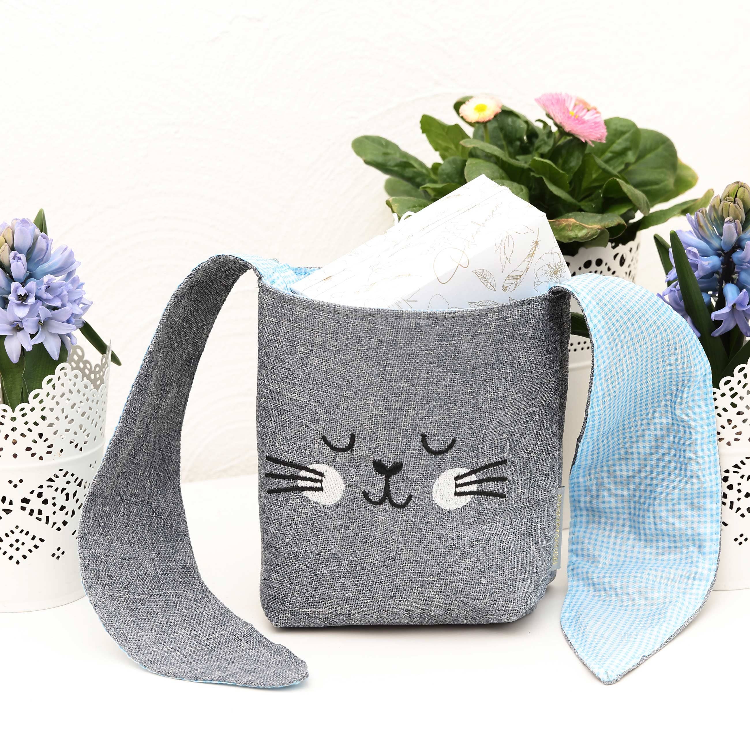 Osternest Stoff Ohren Blau