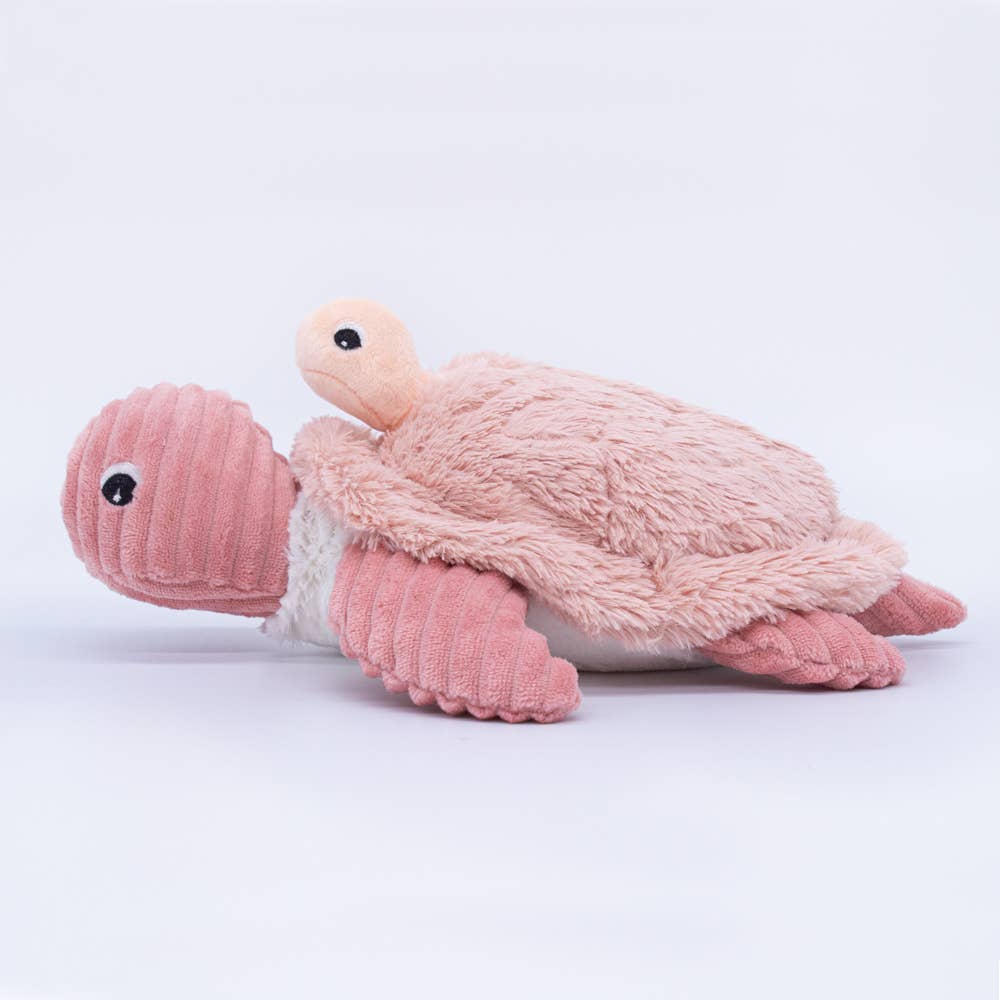 Les Ptipotos Mum & Baby Schildkröte Plüsch Rosa 30 cm – Nachhaltiges Kuscheltier-Duo