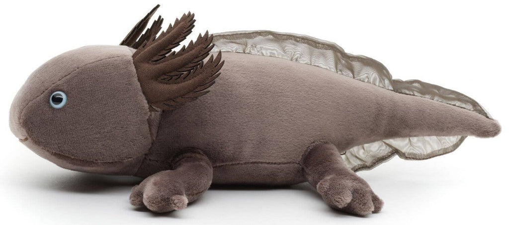 Uni-Toys Axolotl Kuscheltier Braun-Grau – 32 cm, weiches Plüschtier