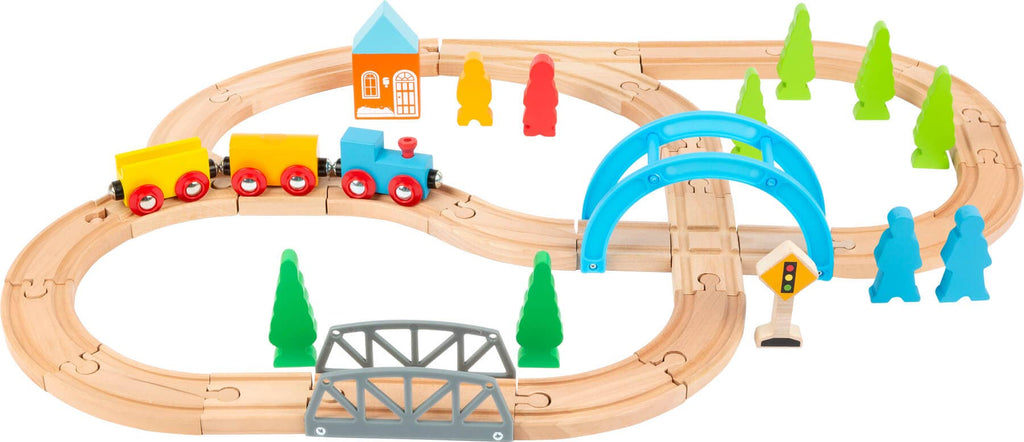 Holzeisenbahn Große Reise – Umfangreiches Eisenbahn-Set aus Holz für Kinder