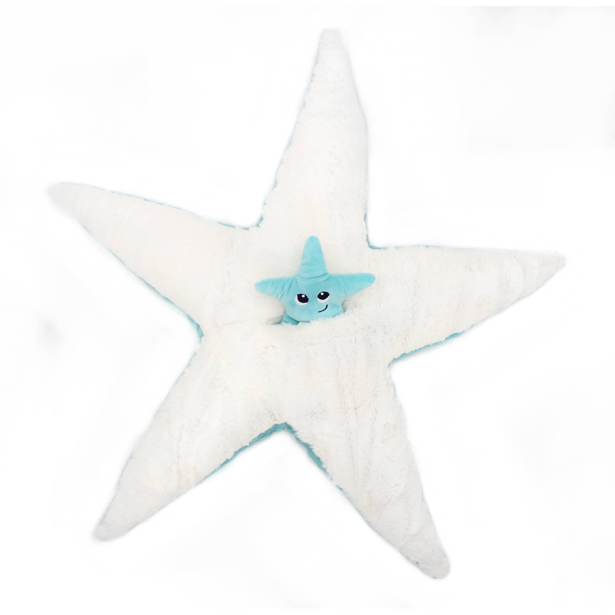 62 cm Plüsch-Set Seestern mit Baby, Aqua Blau