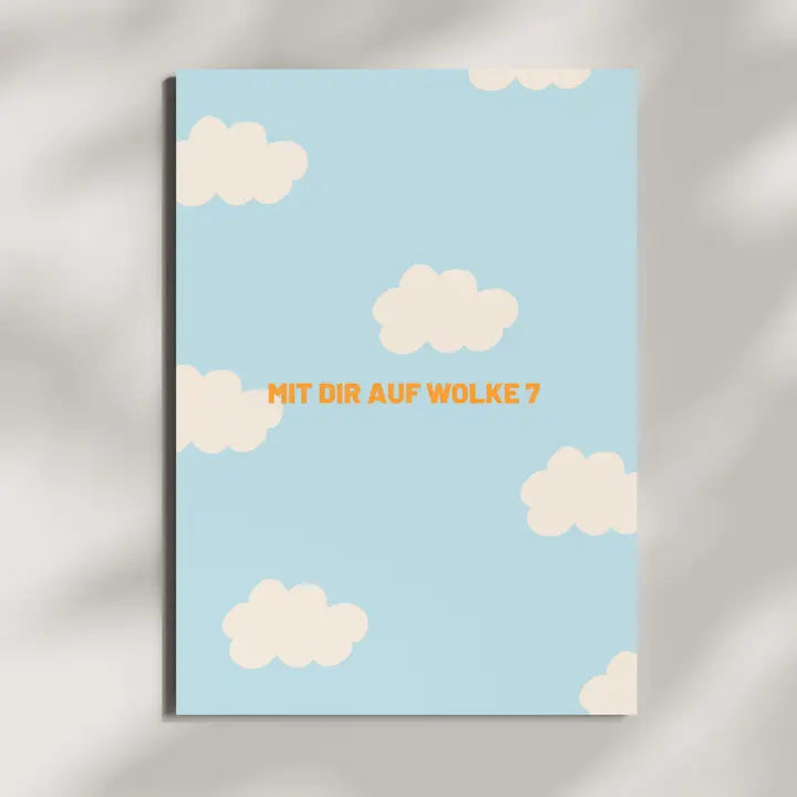 Grußkarte "MIT DIR AUF WOLKE 7"