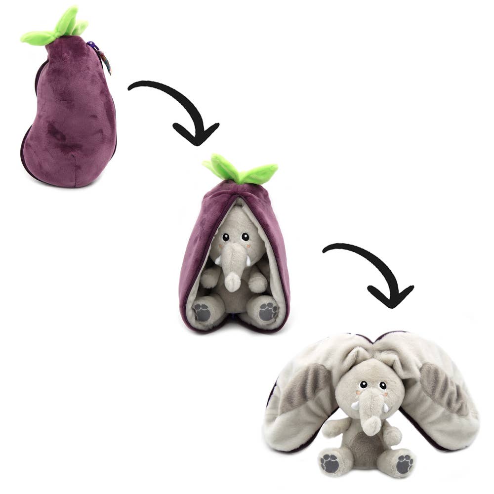 FLIPETZ - Plüsch Velvet der Elefant / Aubergine