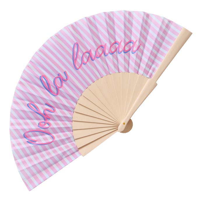 Handfächer aus Holz mit Print – Faltbarer Statement Fächer für Sommer, Festival & Hochzeit