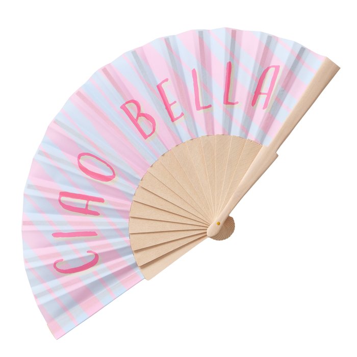 Handfächer aus Holz mit Print – Faltbarer Statement Fächer für Sommer, Festival & Hochzeit