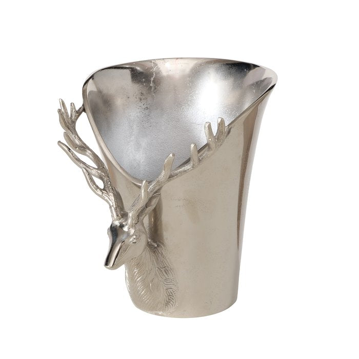 Sekt-/Champagnerkühler Somino – Hirsch-Design, vernickeltes Aluminium (B-Ware)