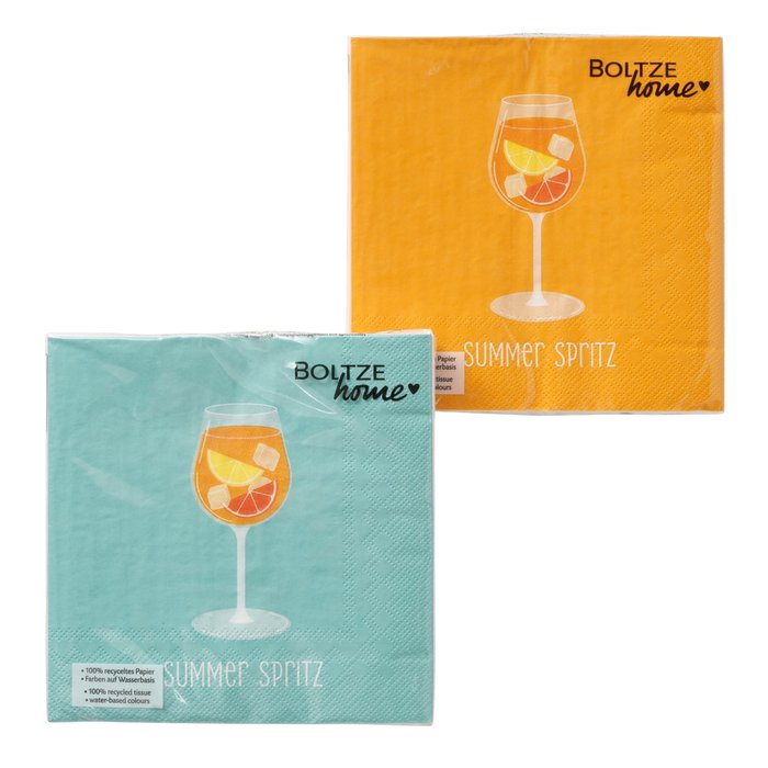 Servietten Summer Spritz – 3-lagig, FSC-zertifiziert, 2 Designs
