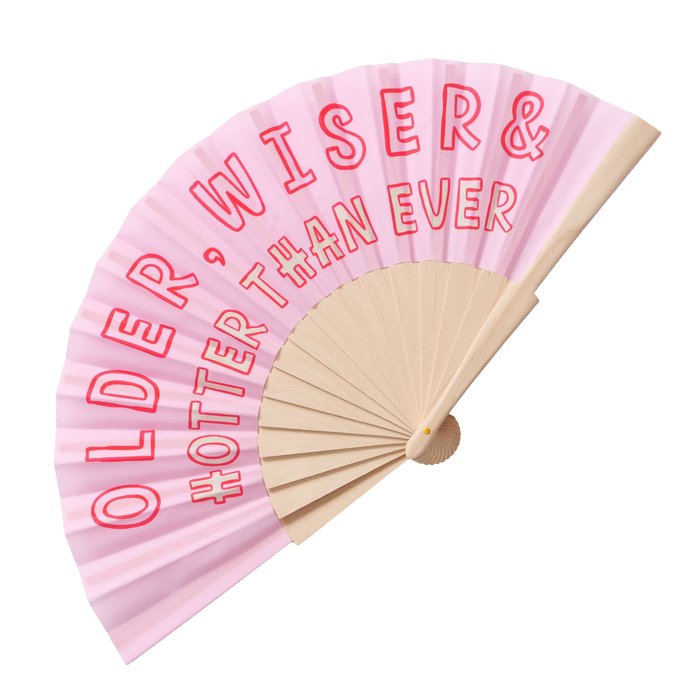 Handfächer aus Holz mit Print – Faltbarer Statement Fächer für Sommer, Festival & Hochzeit
