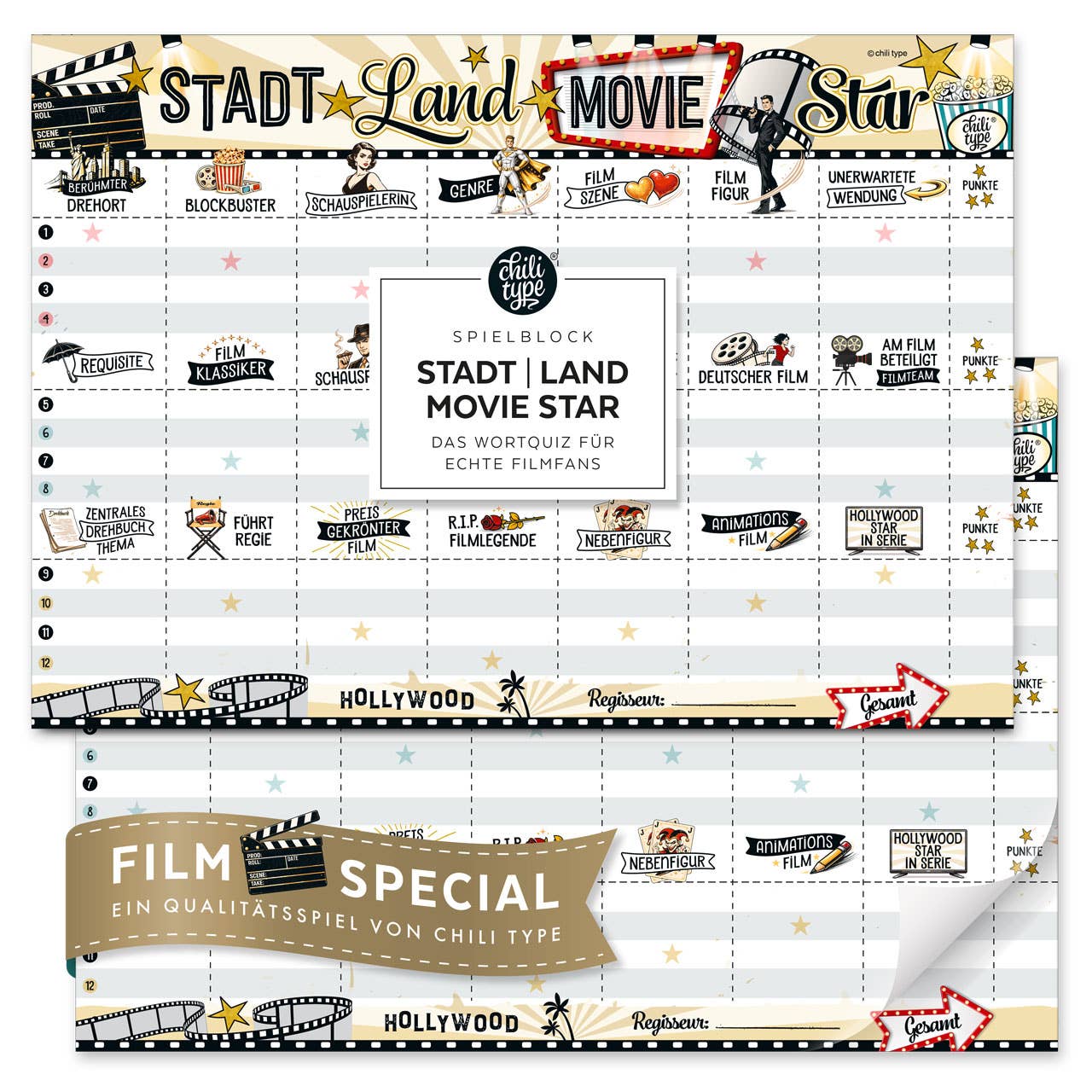 Stadt-Land-Movie Star, Spielblock DIN A4