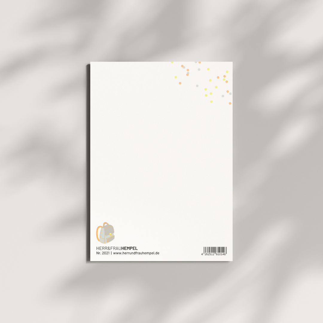 Postkarte „Endlich Schulkind“ – Glückwunschkarte zum Schulanfang